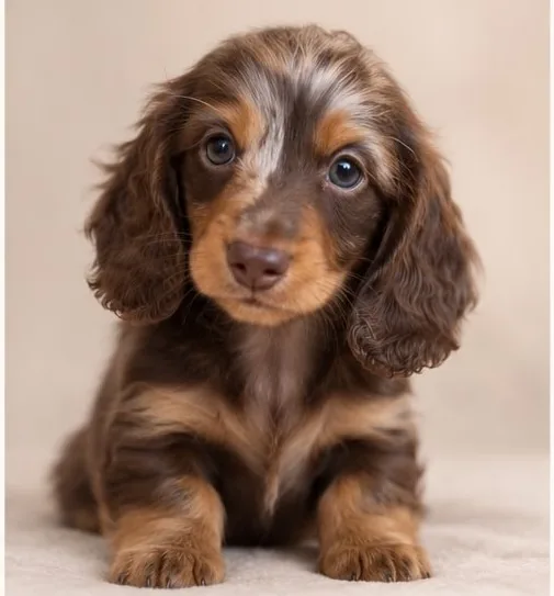 Chocolate dapple puppy